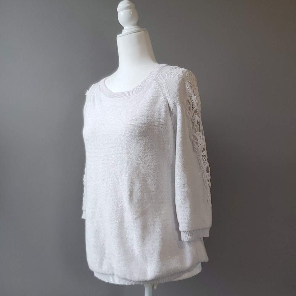 Sparkle threaded white sweater